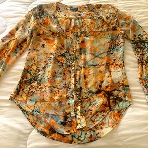 Bebe Women Button-Up Sheer Blouse